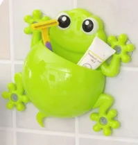 Мультяшная присоска Gecko настенная подставка для зубных щеток всасывающий крючок держатель зубной щетки домашний декор для детей аксессуары для ванной комнаты - Цвет: GREEN