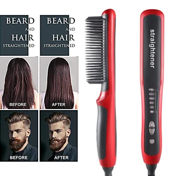 

Ceramic Men Beard Straightener Brush Beard Shaping Tool Professional Hair Straightening Hot Comb Styling Tools Hair Brush