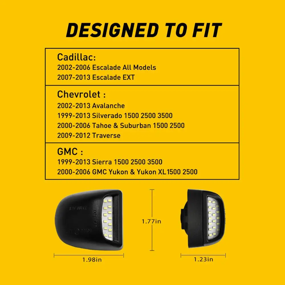 Светодиодная лампа для подсветки номерного знака Cadillac Escalade EXT Chevrolet Suburban Tahoe GMC Yukon