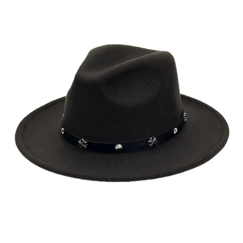 BR Осень-зима, имитация шерсти, для женщин, мужчин, дам, Fedoras, топ, джаз, шляпа, европейская, американская, круглая, шапки котелок - Цвет: BR