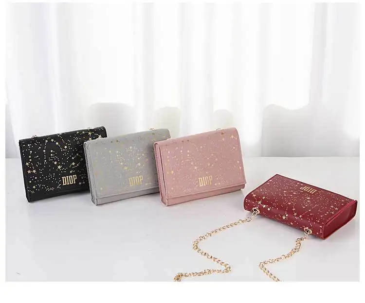 

Little Stars PU Women's Purse Chain 2019 New HandPurse Luxury Leather Tote Luxury Designer Messenger Purse Lady Purse