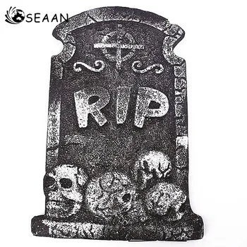 

1PC Halloween Foam Tombstone Skeleton Tombstone Haunted House Bar RIP Stone Grisly Props Party Decor Yard Decoration Randomly