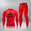 2-piece Set Men Sport Thermal Underwear Sports Compression Underwear Gym Training Tights Quick-Drying Wicking Clothing Sport Set 2
