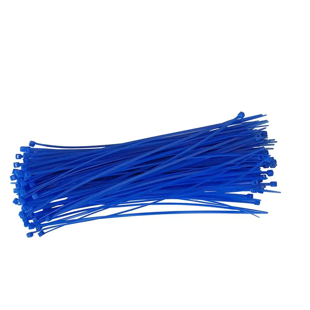 100 шт. самоблокирующиеся Нейлоновые кабельные стяжки садовый шланг инструмент для фиксации теплицы орошения трубопровод для полива аксессуары жардима - Цвет: Синий