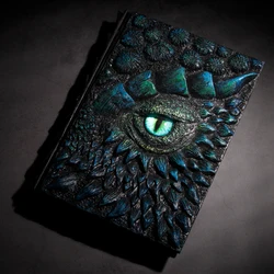 Couverture en résine magique pour carnet de notes, format A5, haute qualité, créatif, fait à la main, livre de journal 3D en Relief de Dragon 