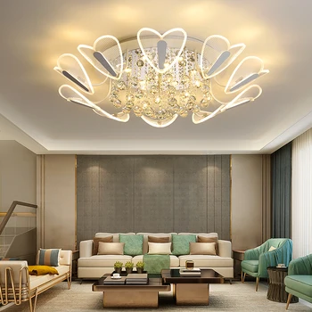 

VEIHAO Crystal Modern Led Ceiling Lights For Living Room Study Room Bedroom Home Deco Acrylic 110V 220V ceiling lamp Fixtures