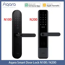 Aqara n100 & n200 inteligente fechadura da porta de impressão digital bluetooth senha nfc desbloquear funciona com mijia homekit ligação inteligente com campainha