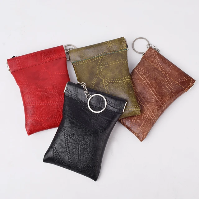 Women Men Small Coin Purse Genuine Leather Vintage Handmade Coin Wallet Mini  Access Card Holder Key Bag Case Zipper Change Purse - AliExpress