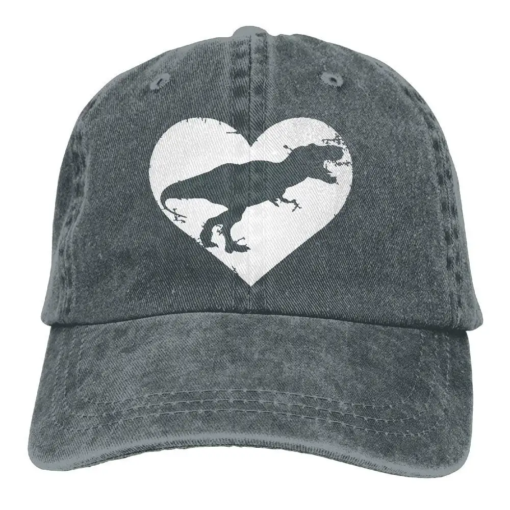 Джинсовая бейсбольная кепка забавная Милая T Rex динозавр сердце мужские шляпы для гольфа Регулируемая бейсбольная кепка