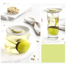 Чайный ящик для заварки Фильтр для кофе и чая, травяной держатель для специй, Чайный фильтр с крышкой для чашки, посуда для напитков, аксессуары