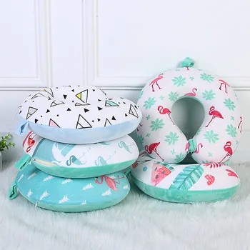 

Cute Multicolor Cartoon Flamingo Pillow Slow Rebound Memory Foam U-shaped Neck Protector For Adult Travel Pillow 2020 New
