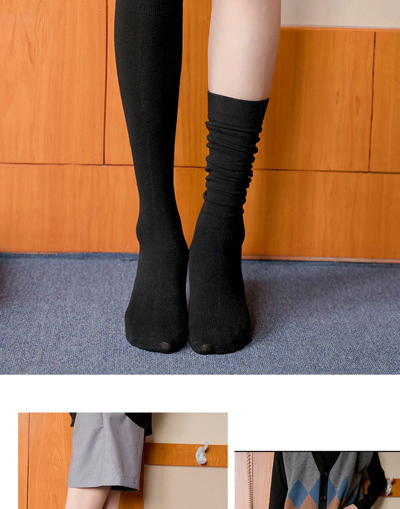 Высокие эластичные женские носки в стиле Харадзюку; уличные носки в консервативном стиле; однотонные дышащие носки из смешанного хлопка с сутуляцией для кроссовок; европейские размеры 33-44