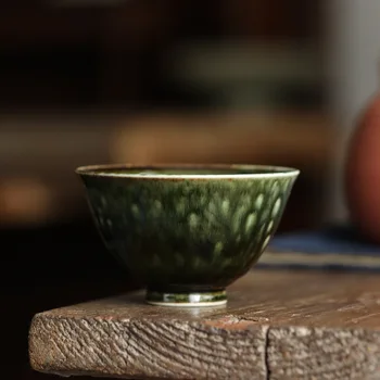 

110ml Seaweed glass Chinese Retro Handmade Random Texture Color Glaze High Temperature Firing Ceramic Teacup Porcelain teacup