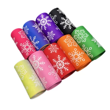 

David accessories 50yards/roll 3" 75mm Snow Printed Glow In The Dark Ribbon DIY Bow Bag Material Home Decoration,50Yc8043