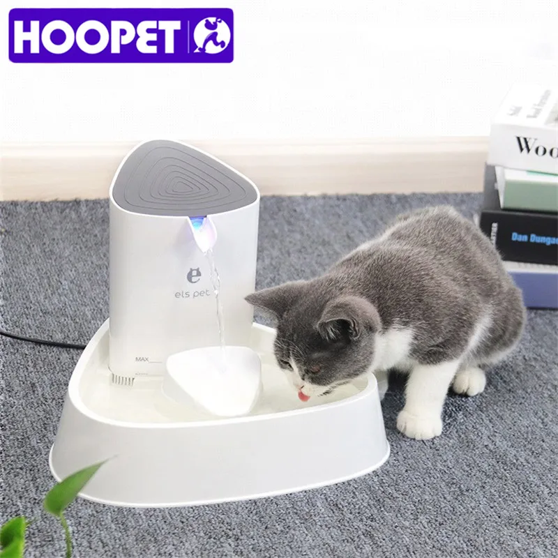 HOOPET автоматический фонтан для воды домашних животных кошек светодиодный