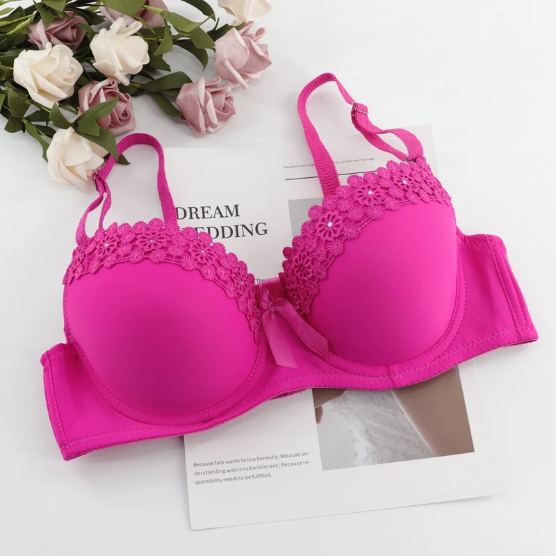 Beauwear бюстгальтер пуш-ап без бретелек сексуальное женское нижнее белье Мягкий бюстгальтер для груди Bh Цветочная кружевная вышивка бисером интимное белье