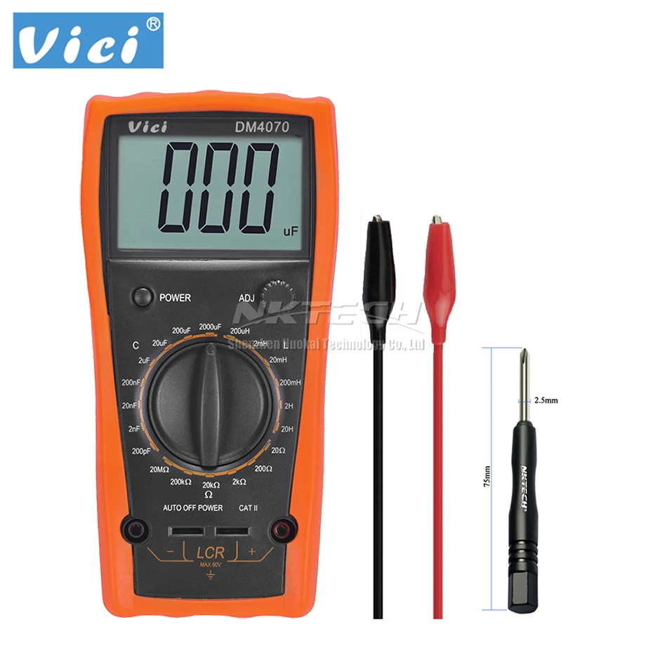 Цифровой мультиметр VICI DM4070 Измеритель LCR 3 1/2 20H индуктивность 2000 мкФ емкость 20 МОм