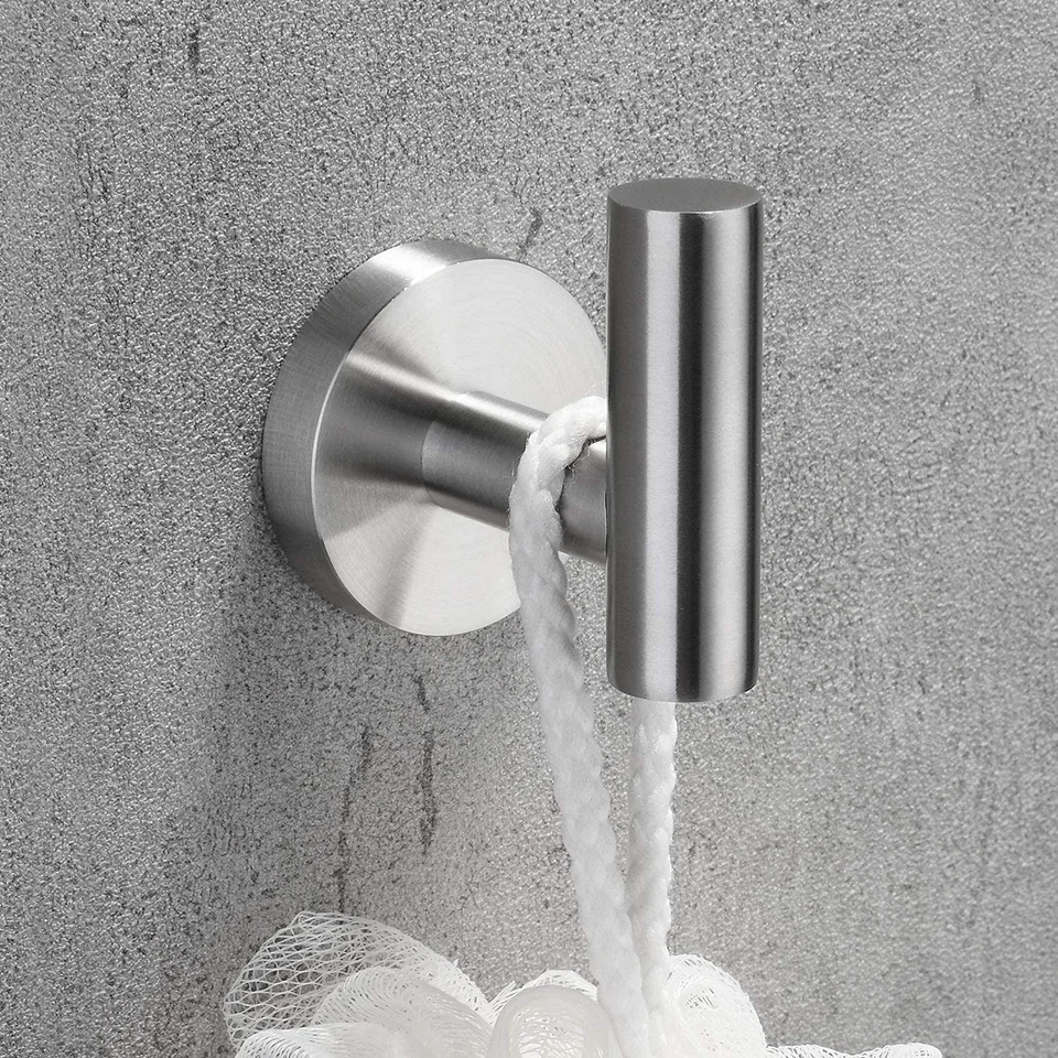 Round Bathroom Accessories Stainless Steel Brushed Toilet Paper Holder Towel Ring Robe Hook Towel Rail Bar Bathroom Hardware paper towel holder toilet paper holder towel hook bathroom hardware set bathroom hardware accessories