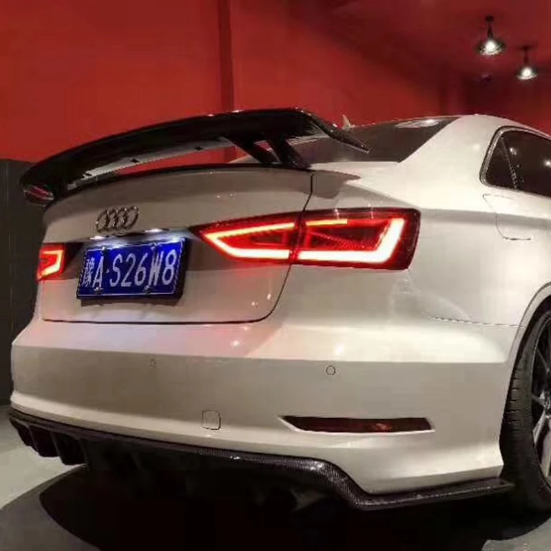 Для Audi A3 A4 A5 A6 A7 TT R8 Sedan спойлер A3 S3 карбоновый задний спойлер на крыло, крышу багажника губы крышка багажника автомобиля Стайлинг