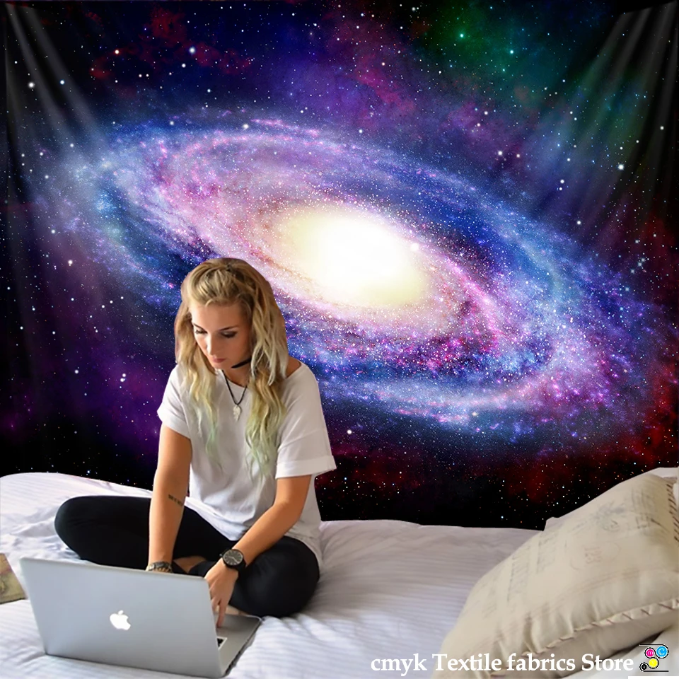 Tapestry Decor Galaxy Universe Space Tapestry Stars Wall Hanging Hippie Retro Home Decor Yoga Beach Mat Tapiz Witchcraft Wall Cloth Tapestries