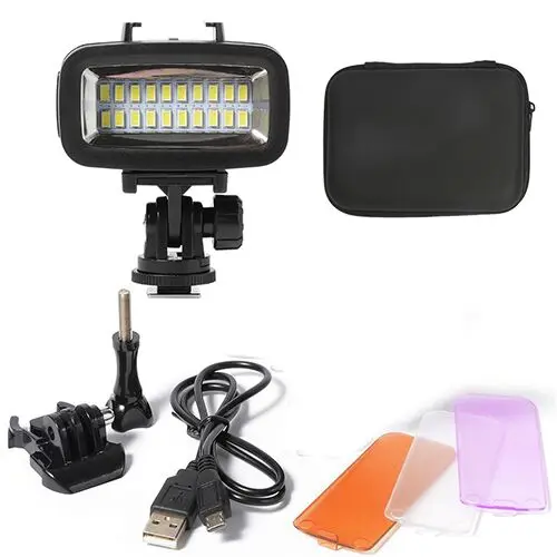 Светодиодный 40 м подводный Водонепроницаемый светильник светодиодный led для gopro мощности с регулируемой яркостью виде - Цвет: Красный цвет
