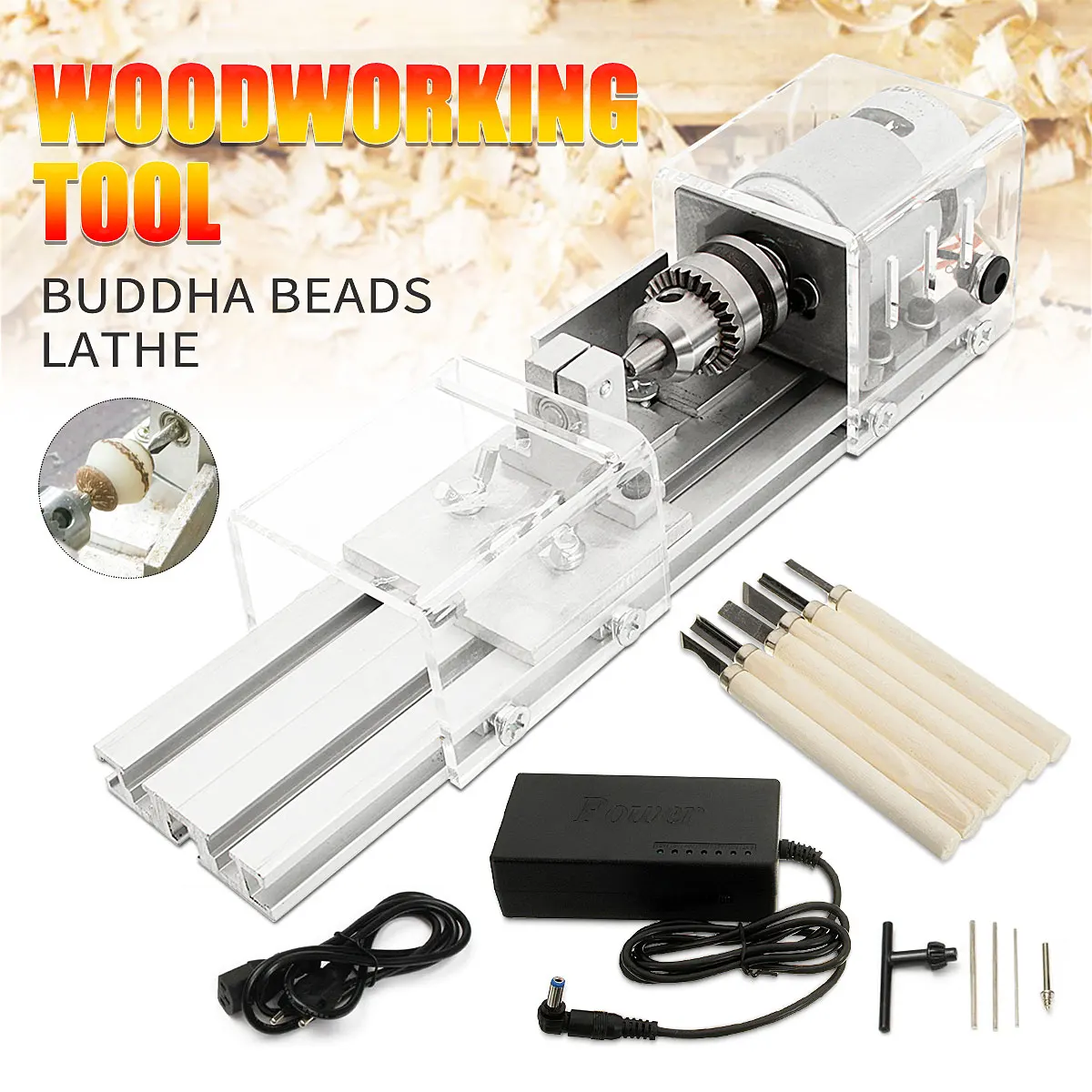 

96W DIY Lathe Machine Mini Lathe Mini Torno Milling Machine Woodworking Wood Working lathe Beads Grinding Polishing Drill Tool
