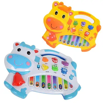 

Baby Piano Music Toy Cartoon Cow Animal Farm Keyboard Piano Baby Music Note Learning Developmental Educational Toy Kids Gift