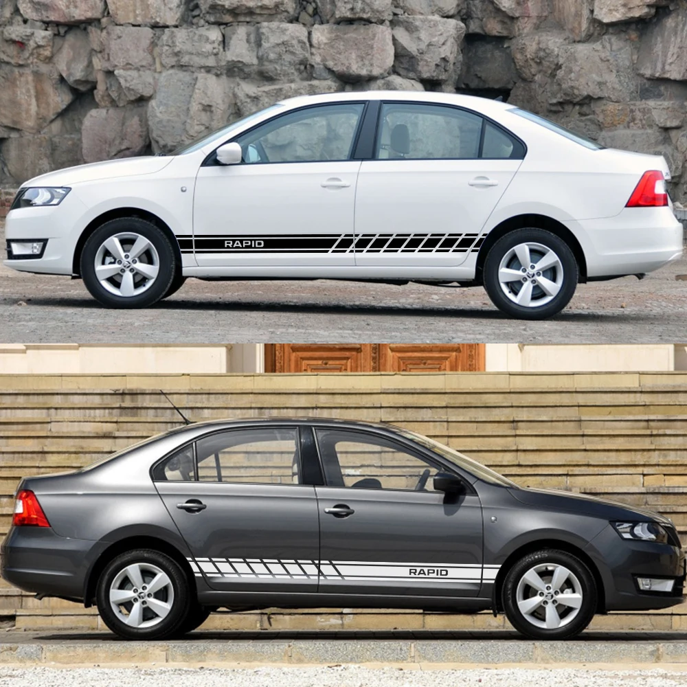 2 шт. наклейки для боковой двери автомобиля для Skoda Octavia 2 A7 A5 Fabia 3 Rapid Superb 3 Kodiaq Scala Karoq Kamiq автомобильные аксессуары