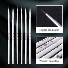 6 Pçs/set Fina Mão pintado Fina Gancho Linha Caneta Desenho Da Arte Caneta #0 #00 #000 Pintura Escova Materiais de Arte Escova de Nylon Pintura Caneta