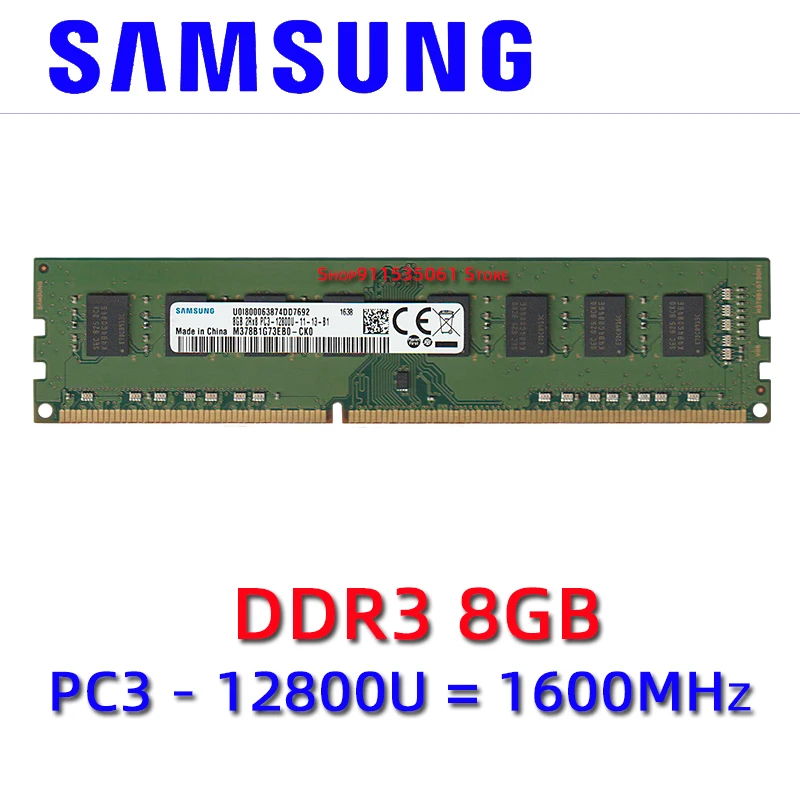 Samsung ddr3 ram 8GB PC3L-10600U 1RX8 PC3-12800U-11 DDR3 1333MHz 1600MHz Память 240pin DESKTOP