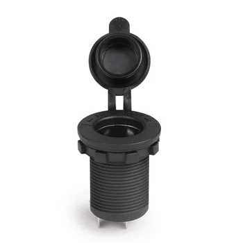 

1pc Universal Car Cigarette Lighter Socket With A Cover Waterproof Dustproof Easy To Install For Motorbike Boat Tractor Car