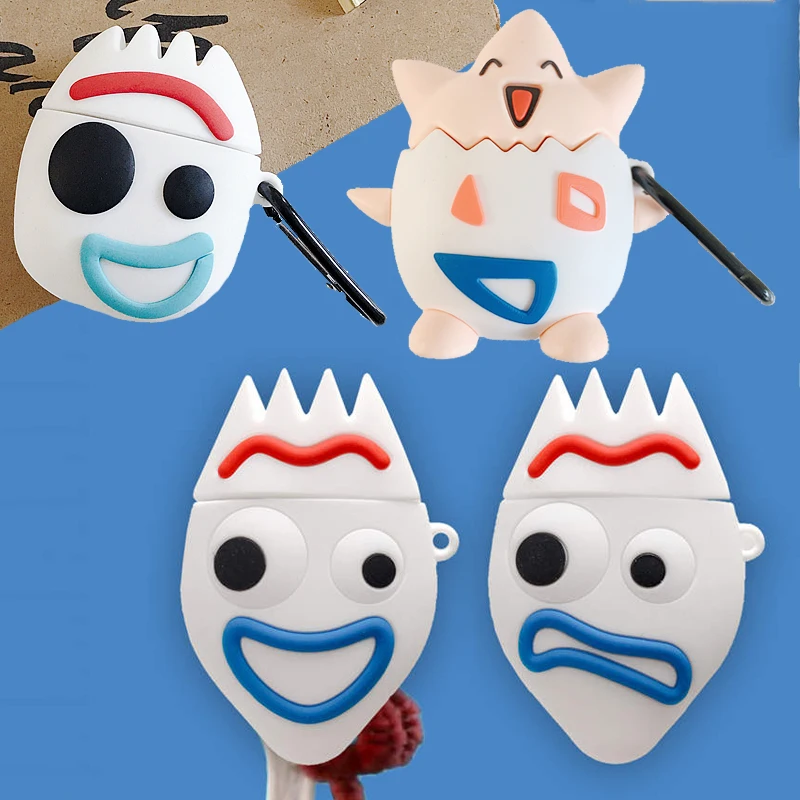 

For Apple AirPods 3D Cute Cartoon Funny Forky Man Case for Airpods 2 Kawaii Elf Funny Monsters Earphone Headset Protective Cover