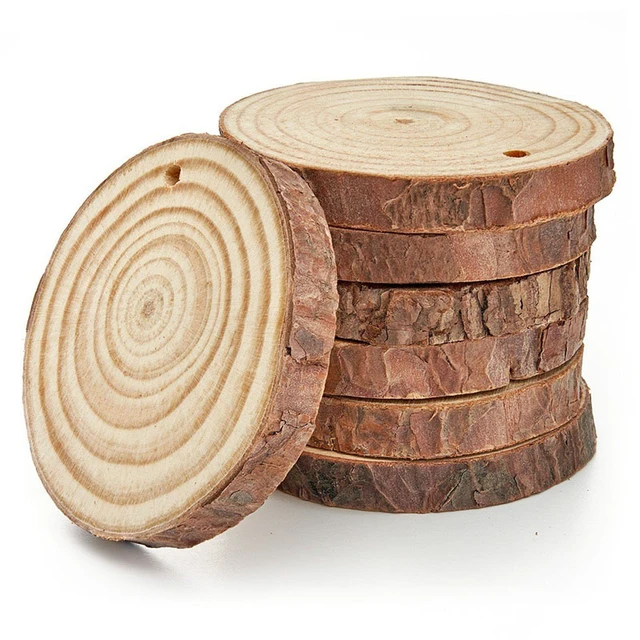 10 Pack 8 10 Cm Wood Slices 3 4 Inch Wood Slices Wood Burning Rustic  Wedding Wood Slices Wood Slice Coasters Pyrography Wood 