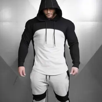 

Running Jacket Men Sports Fitness Long Sleeve Hooded Tight Hoodies Fleece Slim Hiking Sweatshirts Male Gym Training Jackets