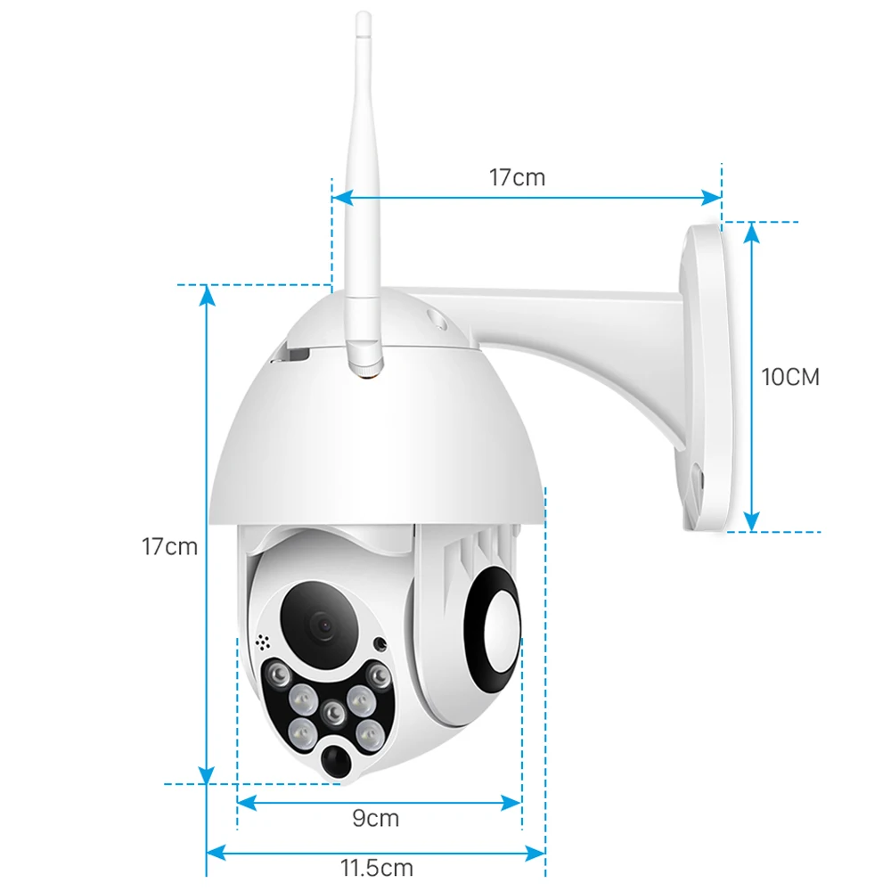 Ycc365plus 1080P Wifi Camera Outdoor Street Video Surveillance Auto Tracking with Motion Detection Remote View for Home Security