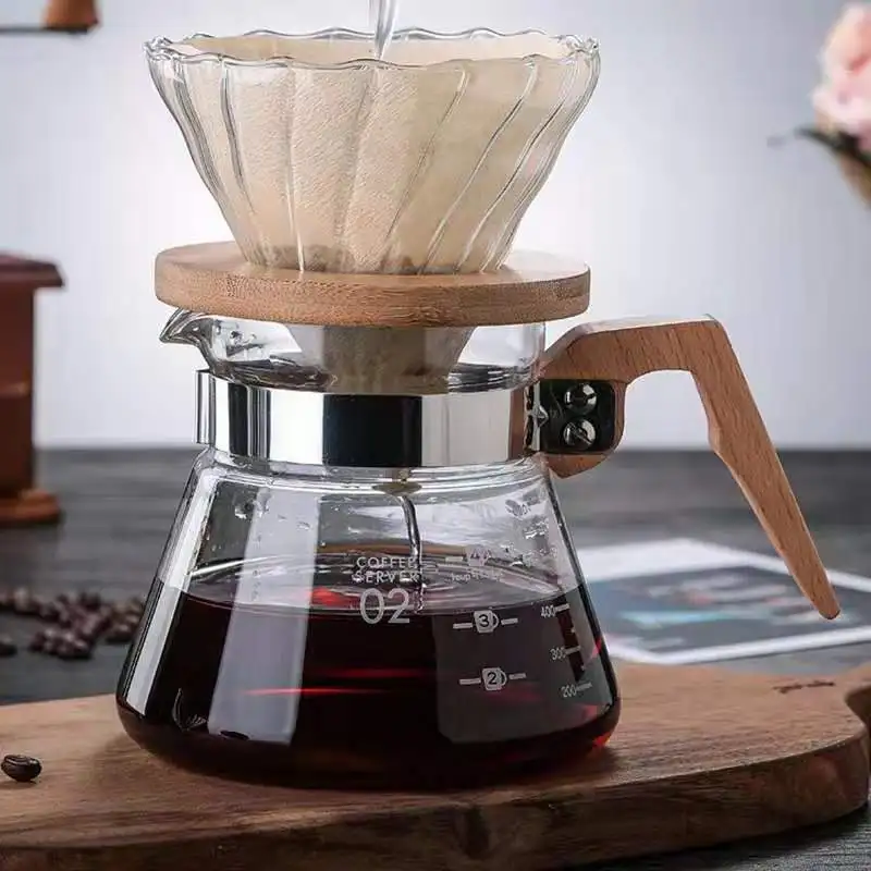 600ml HARIO Japanese style hand-washed coffee sharing pot heat-resistant glass