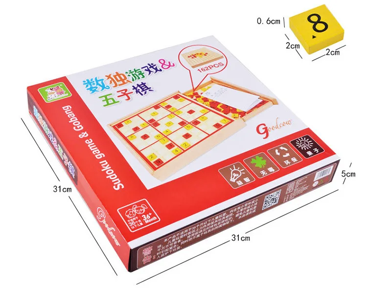 Детские обучающие игры в Sudoku, шахматы для родителей и детей, интерактивные настольные игрушки-в-пять-в-ряд, деревянная игрушка