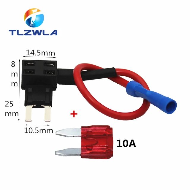 12V MINI SMALL MEDIUM Size Car Fuse Holder Add-a-circuit TAP Adapter with 10A Micro Mini Standard ATM Blade Fuse Mini.