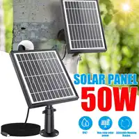 50W Waterproof Solar Panel 5.5V 3 Meter Cable For Outdoor Security Rechargeable Battery Powered IP WiFi Camera