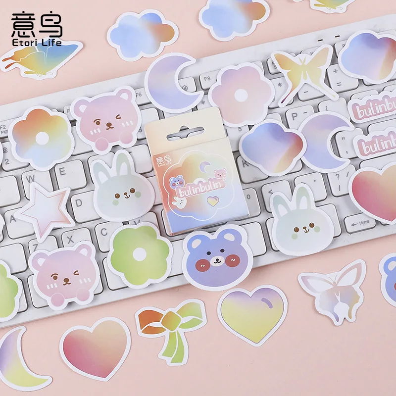 8 Sheets Love Heart Stickers Heart Shape Decorative Sticker For