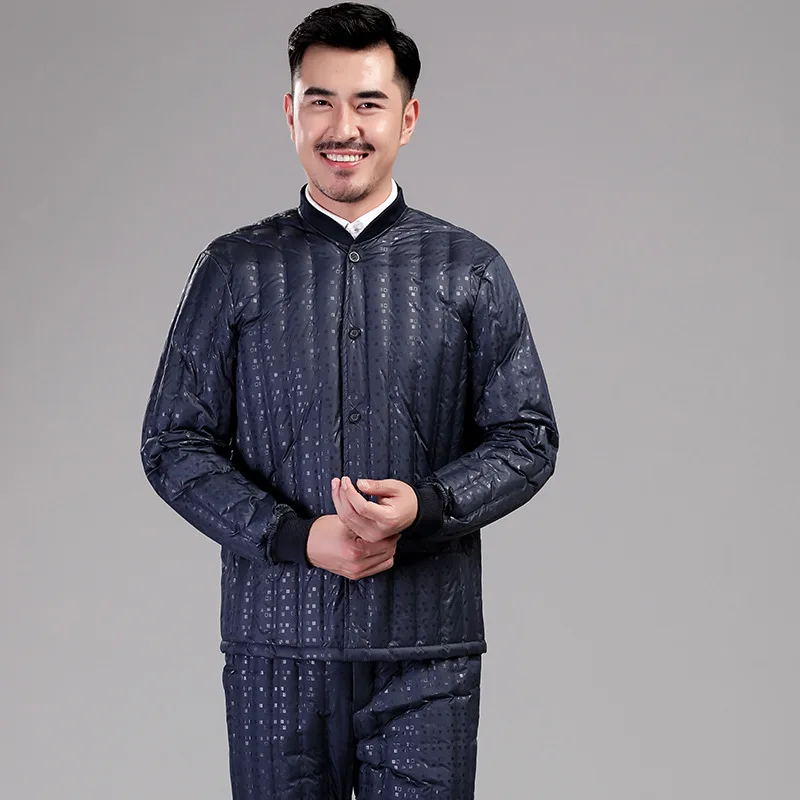 Seamless down Feather Liner Men Short Warm down Feather Underwear Middle-aged MEN'S Wear Large Size Within Wear down Jacket