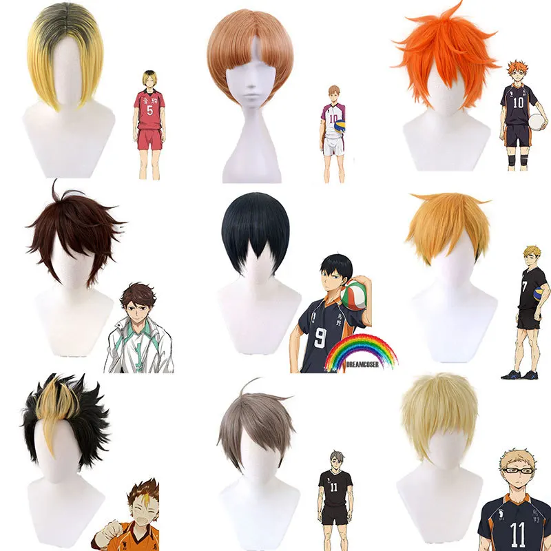 

Haikyuu!! Cosplay tsukishima kei Hinata Shoyo Nishinoya Yuu Oikawa Tooru Kozume Kenma kageyama tobio Miya Atsumu Miya Osamu Wig