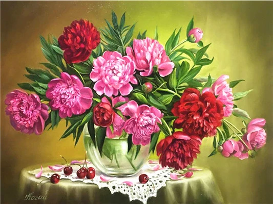 H5894 Huacan 5D Diamond Painting Flower Full Square Drill Rhinestone Picture Diamond Embroidery Mosaic Cross Stitch Home Decor Gift - Цвет: H5894