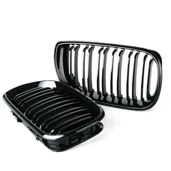 

1pair Grille For Bmw 3 Series E46 4 Doors 02-05 Gloss Black Car Front Center Wide Kidney Double Slat Racing Grill Car-Styling