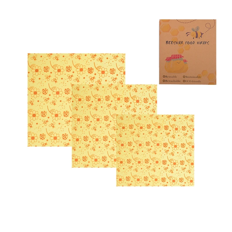 3Pcs Outdoor Reusable Camping Food Packaging Sealed Fresh Cloth Portable Beeswax Non-Toxic And Non-Plas | Спорт и развлечения
