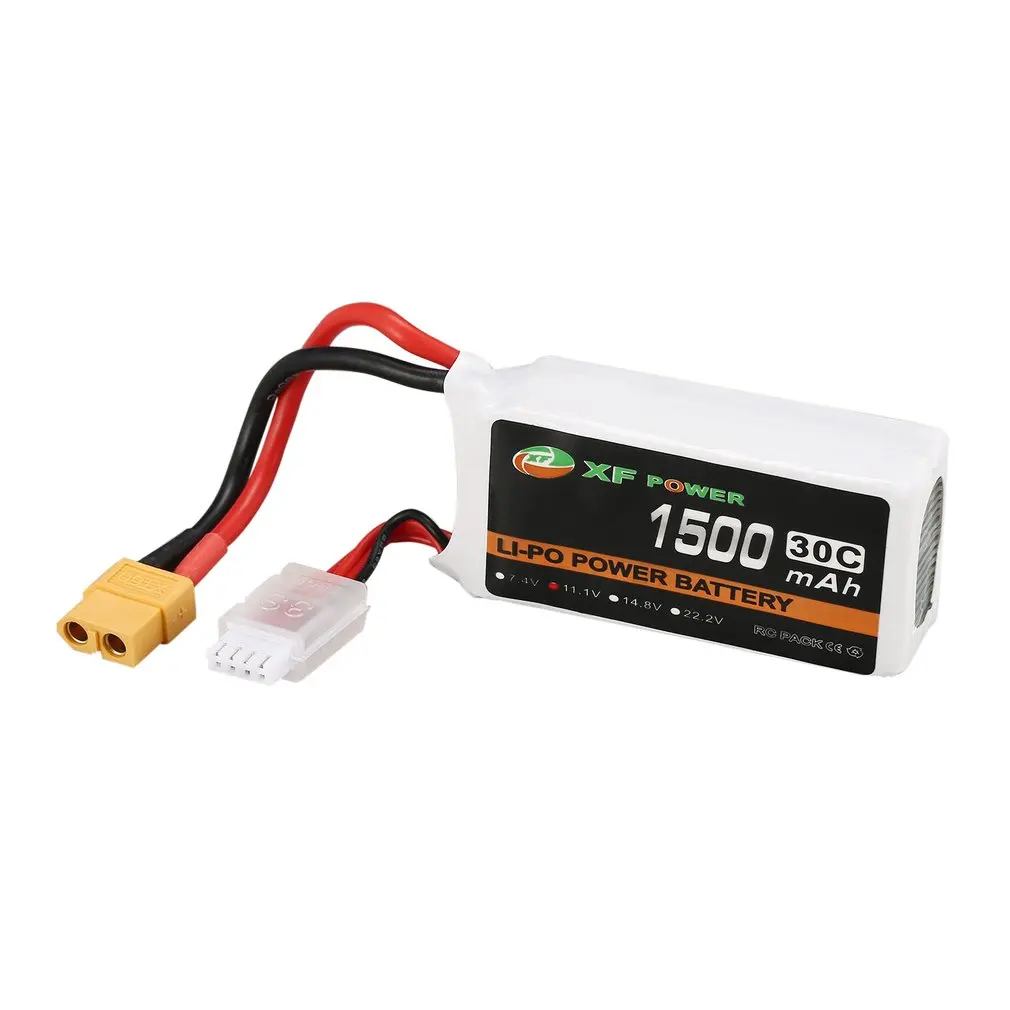 

XF POWER XT60 Plug 11.1V 1500mAh 30C 3S1P Lipo Battery Rechargeable For RC FPV Racing Drone Helicopter Car Boat Model