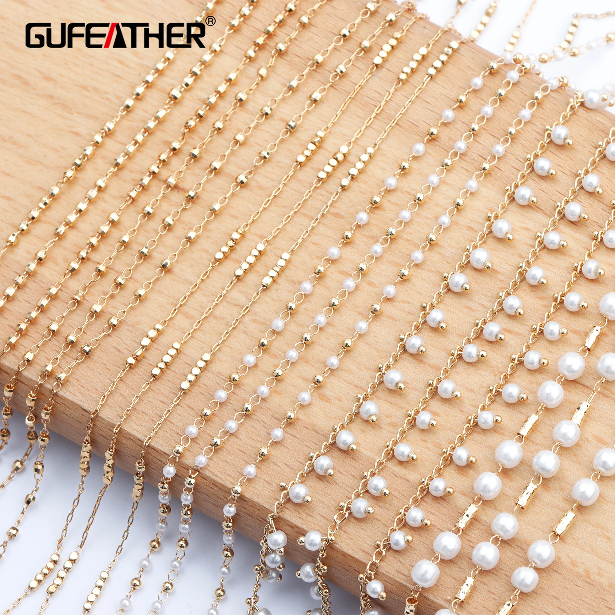 

GUFEATHER C79,jewelry accessories,18k gold plated,copper,pearl,pass REACH,nickel free,diy chain necklace,jewelry making,1m/lot