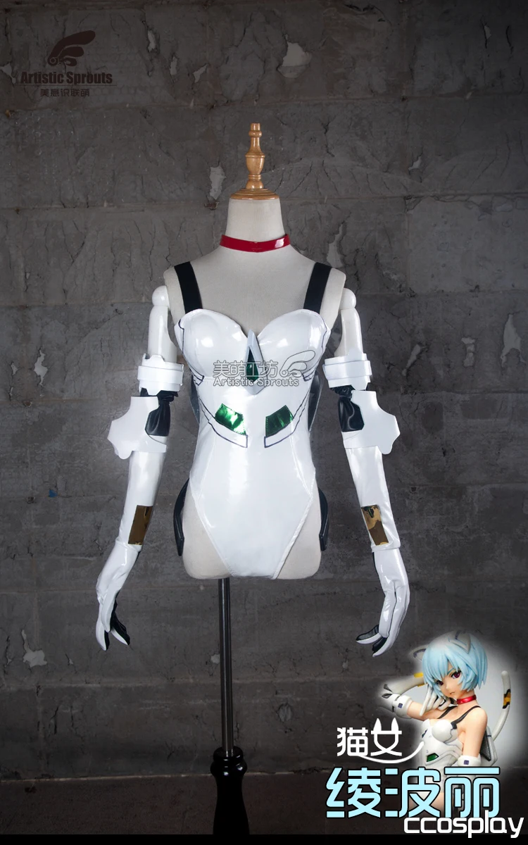 EVA Ayanami Rei/маскарадный костюм, костюм кошки на Хэллоуин, перчатки+ носки+ повязка на руку+ шея+ уши+ броня+ костюм, размеры s, m, l