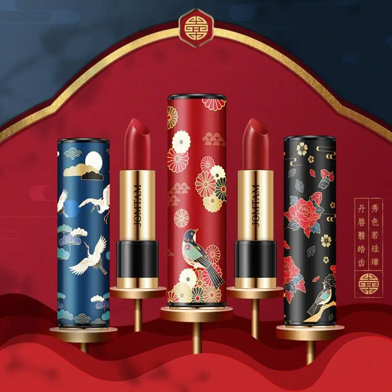 5 Colors Lipstick Moisturizing Waterproof Long Lasting Batom Lip Stick Cosmetic Makeup Tool Chinese Style Maquiagem 5 Colors Lipstick Moisturizing Waterproof Long Lasting Batom Lip Stick Cosmetic Makeup Tool Chinese Style Maquiagem