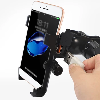 

For QC3.0 Phone Holder Motorcycle Handlebar Fast Charger Bracket Replacement Aluminum Alloy